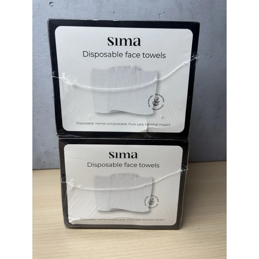 Sima Disposable Face Towels for Drying 100% Cotton Face Wipes 1 Box Of 50